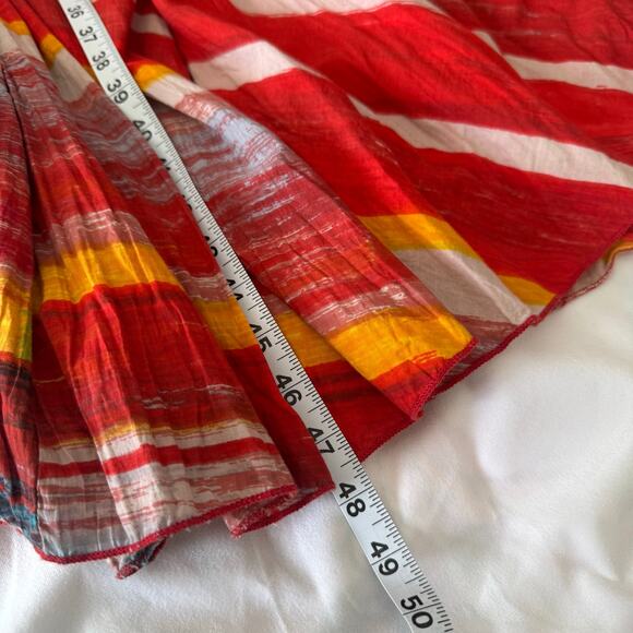 Phool Wms S Colorful Vivid Striped Smocked Maxi Dress Boho Fun Full Skirt - Picture 11 of 11